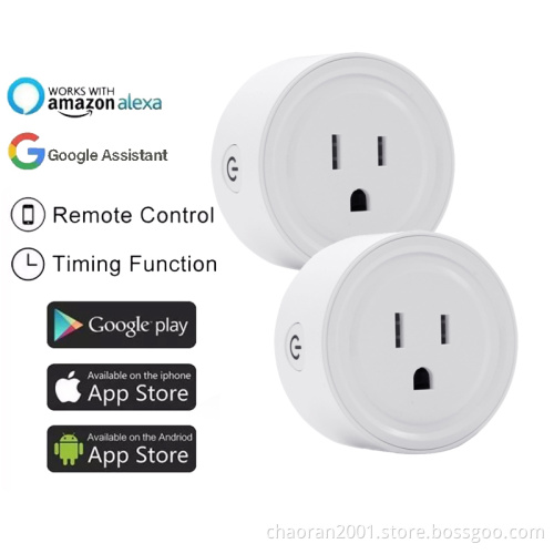 Smart Home Mini Socket Wifi Outlet 10a Compatible With Alexa Google Assistant Voice Control Smart Plugs Usa Wifi